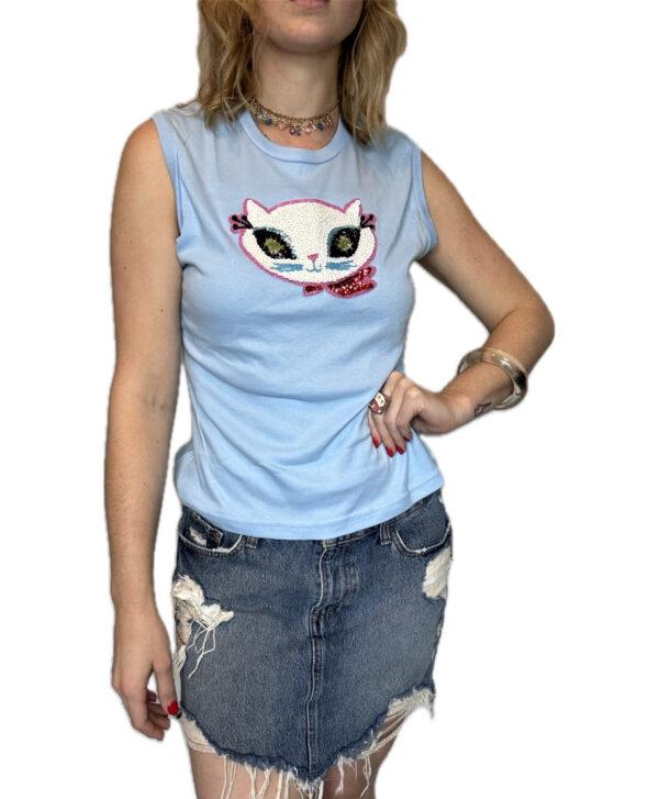 Y2K Bonjour Kitty Sequin Tee