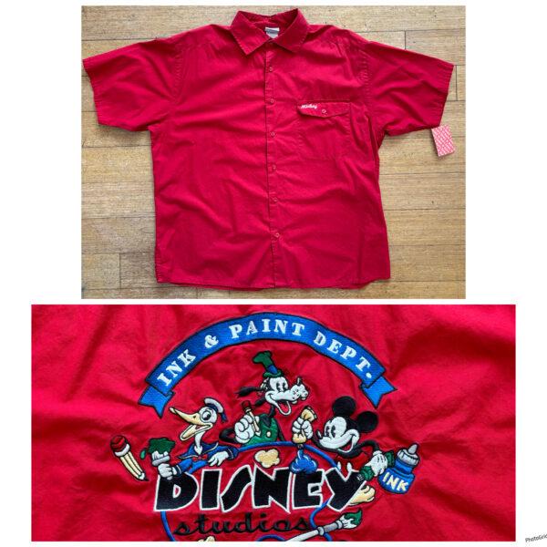 90s-Y2K Disney Store Mickey Mouse Ink & Paint Dept Button-Down