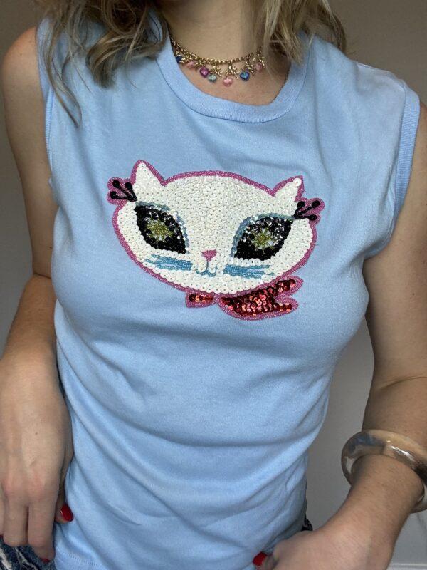 Y2K Bonjour Kitty Sequin Tee - Image 5