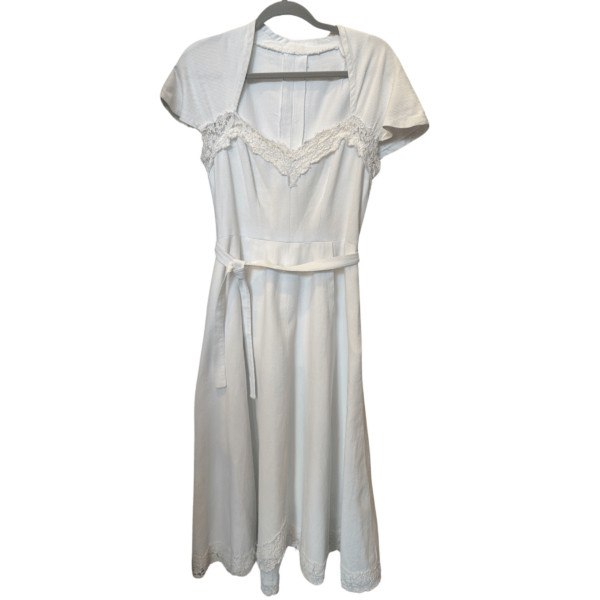 1950s Nettie Rosenstein White Swing Dress