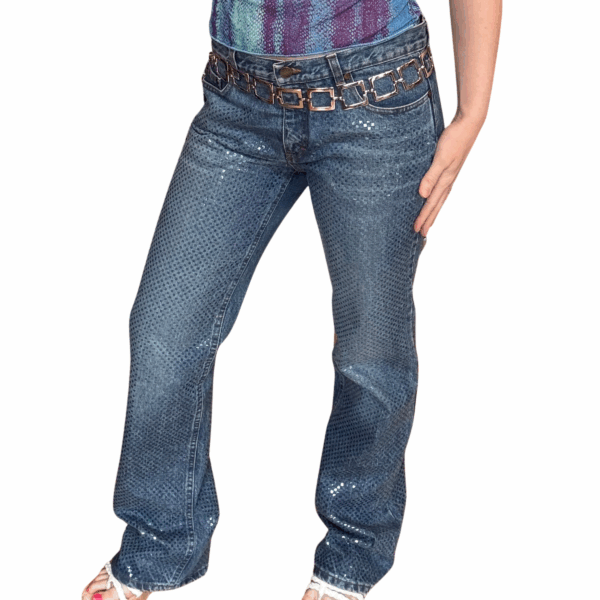 F/W 2002 - Vintage Roberto Cavalli Runway Sequin Jeans - Image 3