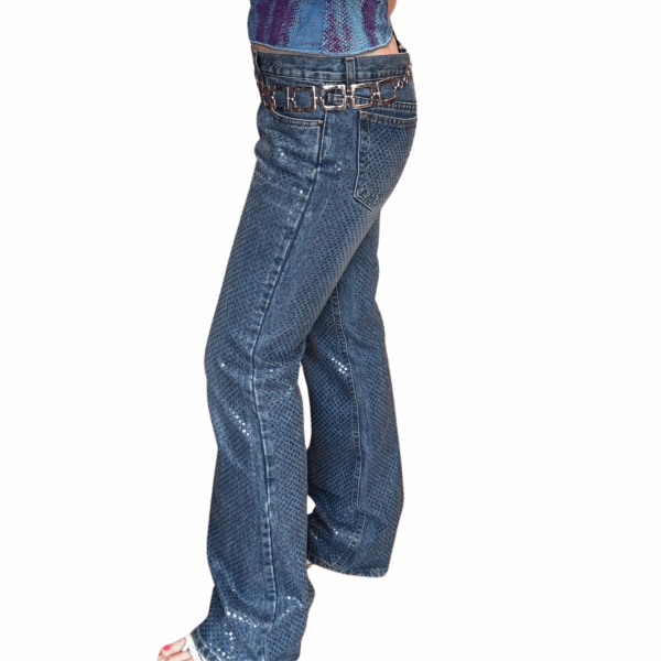 F/W 2002 - Vintage Roberto Cavalli Runway Sequin Jeans - Image 5