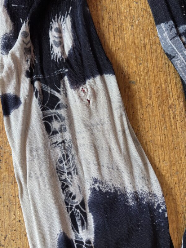 Early 2000s Jean Paul Gaultier Maille Femme Mesh Wrap Top – Eiffel Tower + Pigalle Print - Image 10