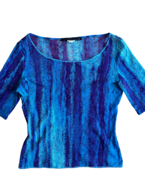 Y2K Class Roberto Cavalli Printed Mesh Top