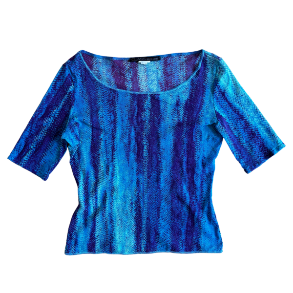 Y2K Class Roberto Cavalli Printed Mesh Top
