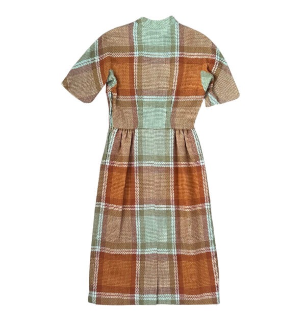 1950s-1960s Plaid Wool Sheath Dress - Image 2