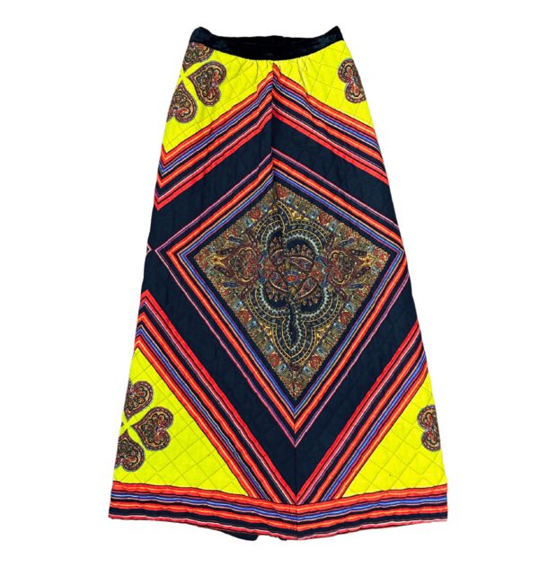 1960s-1970s Boho Quilted Maxi Skirt - Image 2