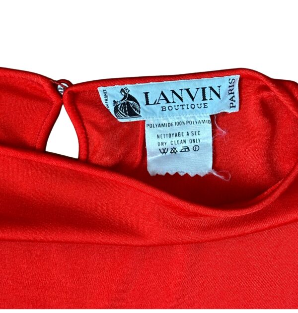 1970s Lanvin Boutique Red Dress - Image 7