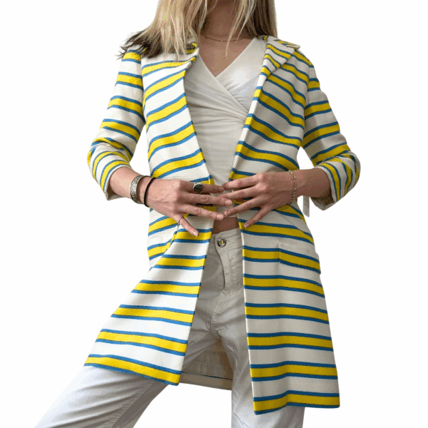 1960s Mod Stripe Overcoat