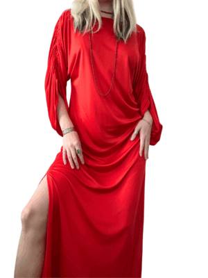 1970s Lanvin Boutique Red Dress