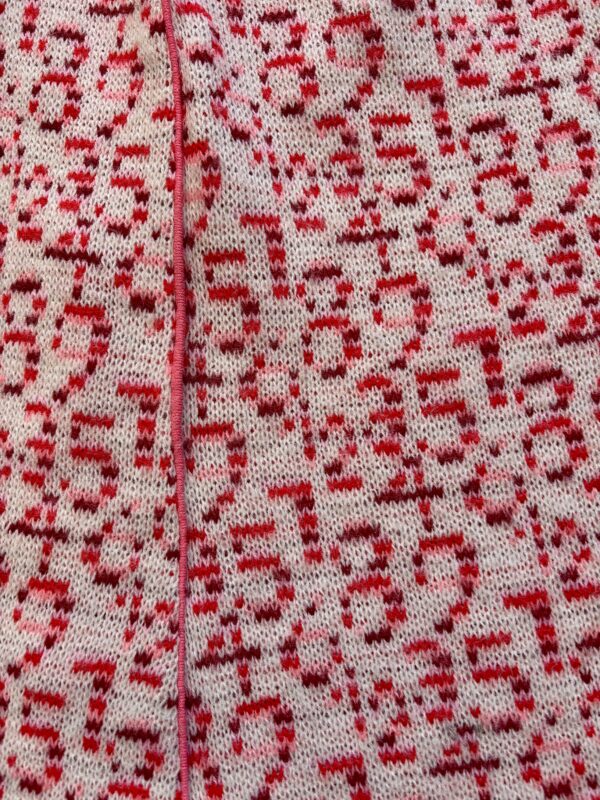 1970s Novelty Numerology Intarsia Knit A-Line Skirt - Image 7