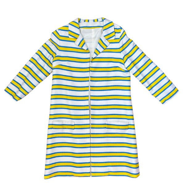 1960s Mod Stripe Overcoat - Image 2