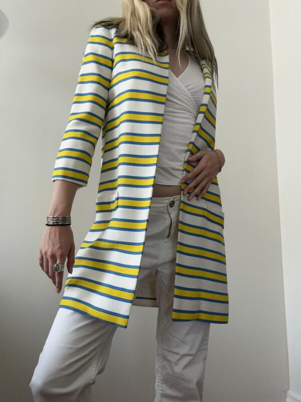 1960s Mod Stripe Overcoat - Image 4