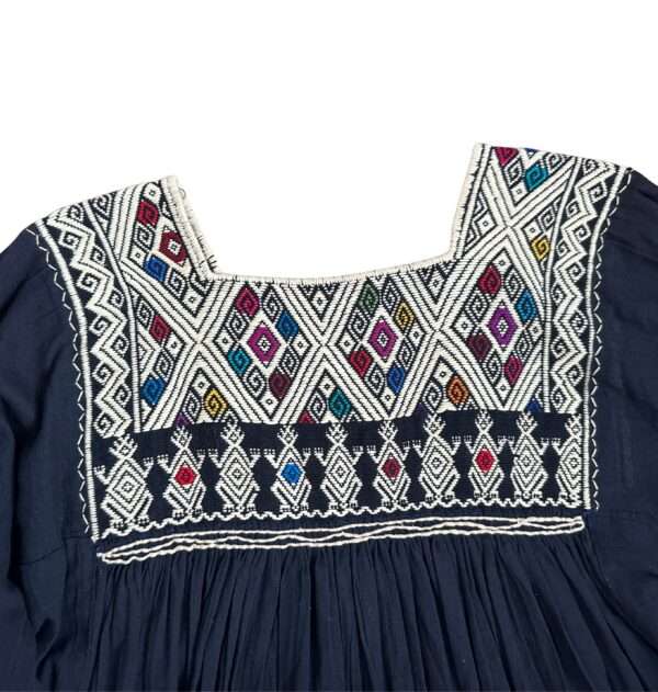 1960s Hand-Embroidered Cotton Gauze Tunic - Hippie Boho Blouse - Image 7