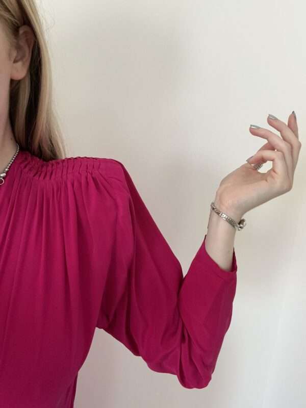1990s Hot Pink Silk Jumpsuit by Stephan Andrews - XS-SM - Image 4