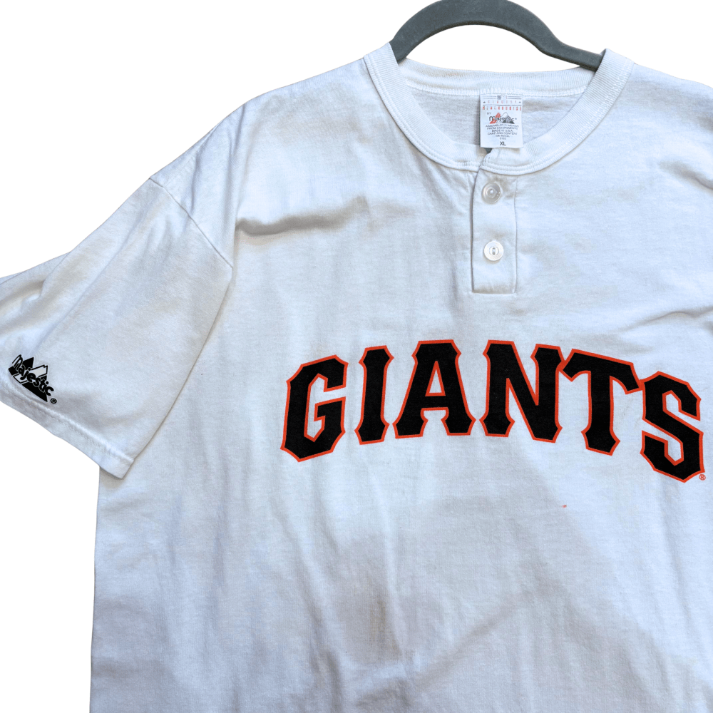 1990s Majestic San Fran Giants Henley T-shirt - Image 3
