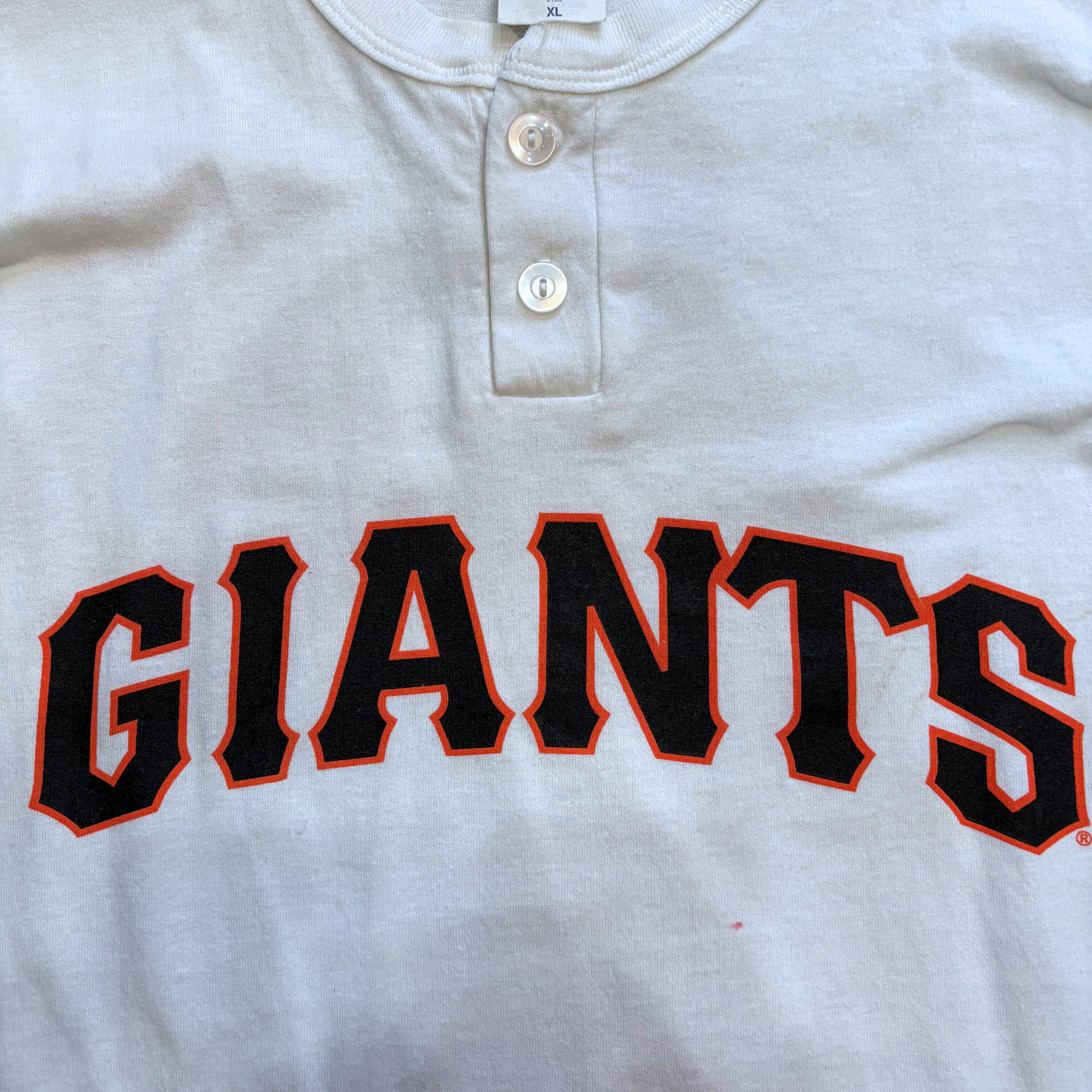 1990s Majestic San Fran Giants Henley T-shirt - Image 4